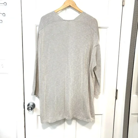 DONNI Anthropologie Open Front Ribbed Knit Cardigan Sweater Gray‎ Relaxed OSFA - Picture 10 of 15